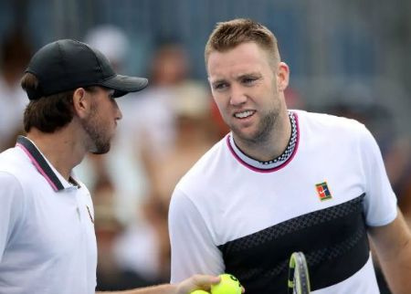 Jack Sock mit Jackson Withrow während der Doppelspiele bei den Australian Open im Januar 2019