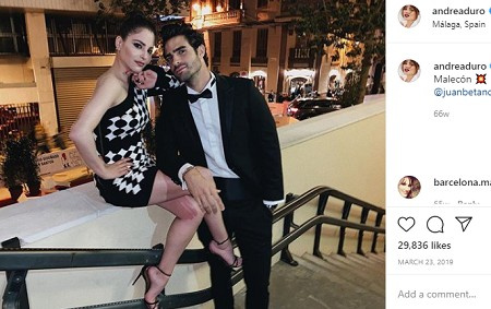 Andrea Duro e seu namorado Juan Betancourt.