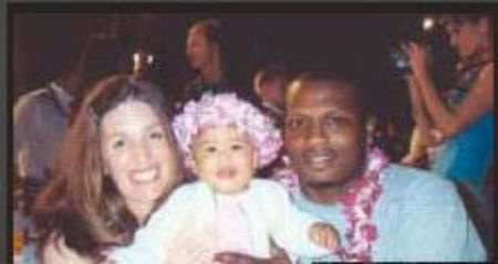 ex-jogador da Fresno State University, Maureen com seu ex-marido, Brian Timmons e sua filha.