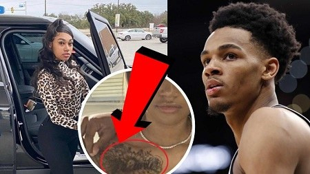 Dejounte's gf Jania Meshell tattooed his name