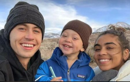 Nash Grier, su hijo, Malakai, y su futura esposa, Taylor Giavasis.