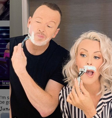 Jenny McCarthy y Donnie Wahlberg en su casa.