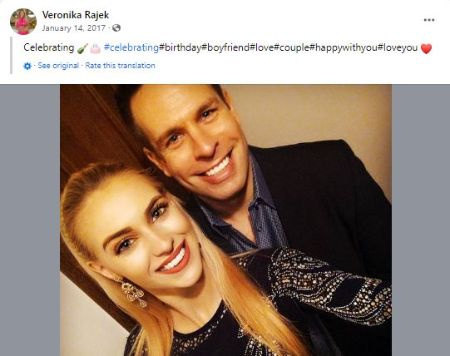 Veronika vraisemblablement avec l'un de ses ex-petits amis en janvier 2014