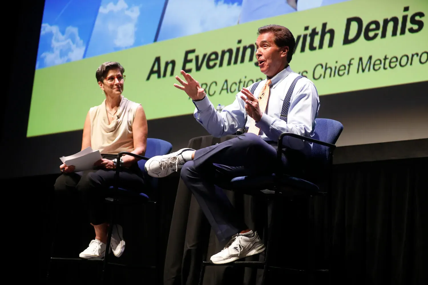 Suspender-clad dad shoe-wearing meteorologist Denis Phillips’ job ‘is more about people and less about the forecast’' decoding='async' fetchpriority='high