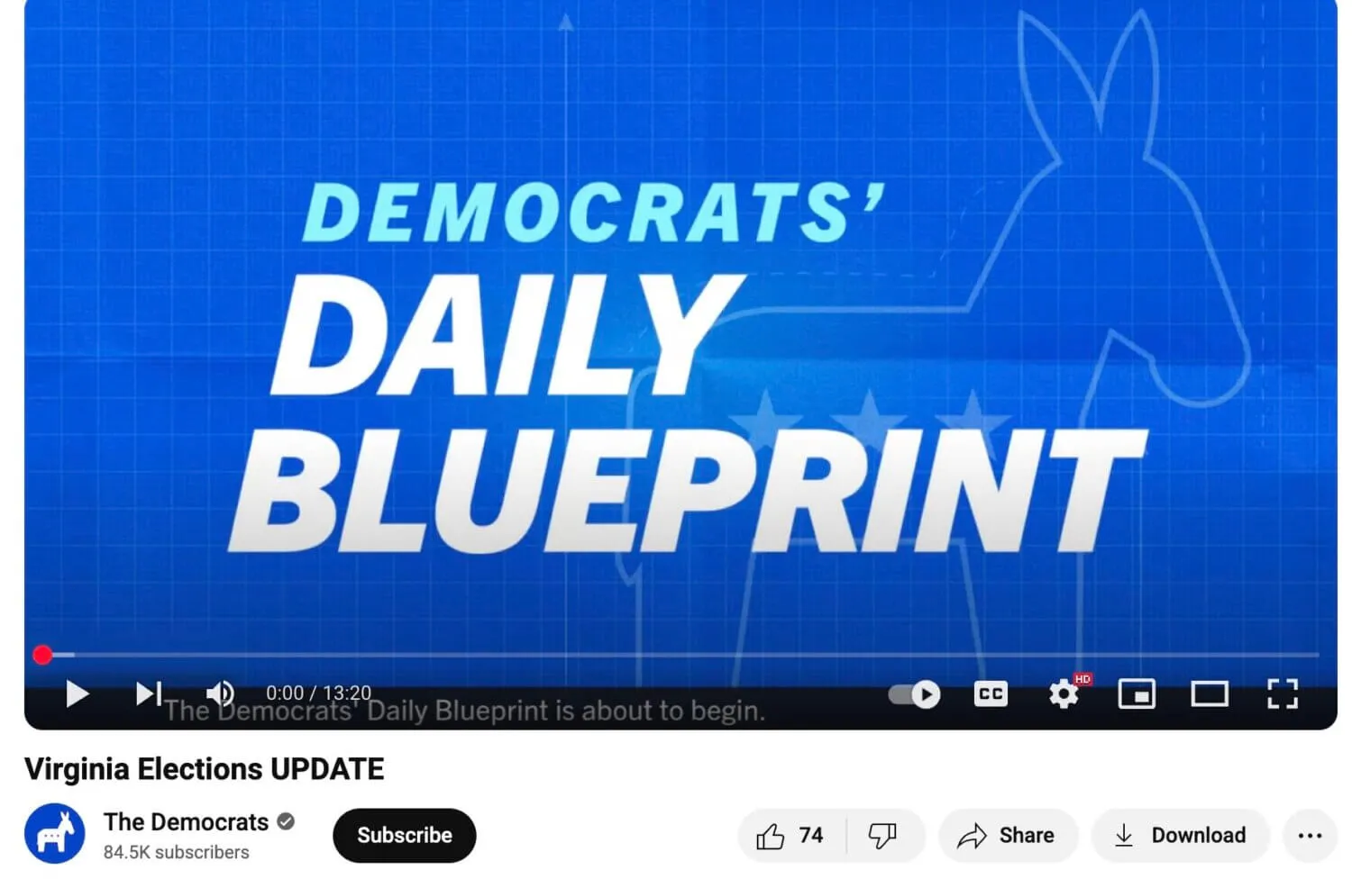 A mais recente estratégia de mensagens do Partido Democrata? Um programa diário de notícias no YouTube