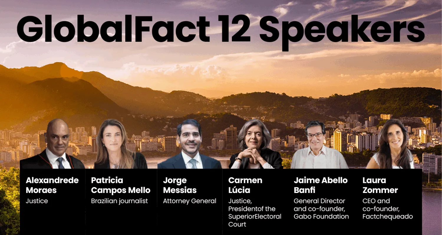 Os juristas brasileiros Alexandre de Moraes e Cármen Lúcia juntam-se a especialistas em verificação de fatos e democracia como palestrantes no GlobalFact 12