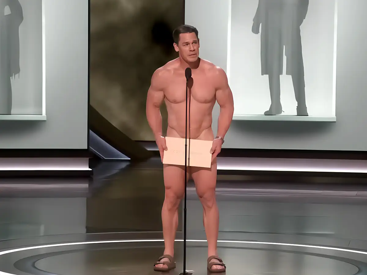 John Cena reflete o olhar nu no Oscar