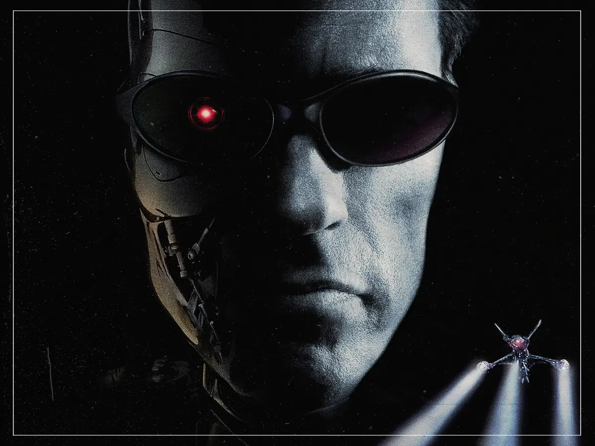 Arranjos selvagens Arnold Schwarzenegger definiu para o terminal