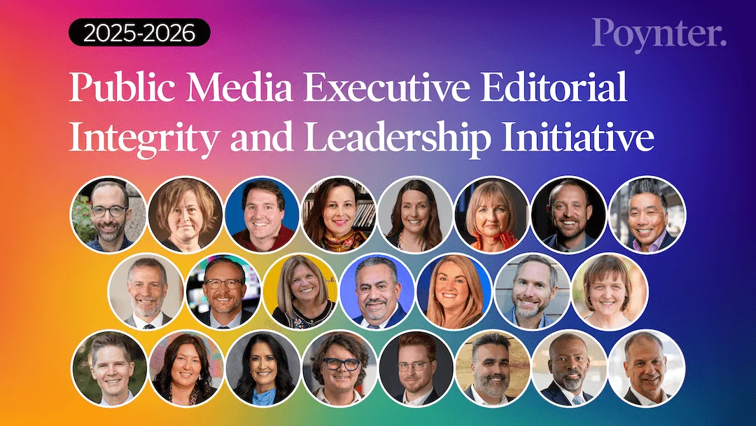 Presentazione dei dirigenti dei media pubblici selezionati per la borsa di studio Poynter/CPB 2025 per rafforzare la leadership editoriale