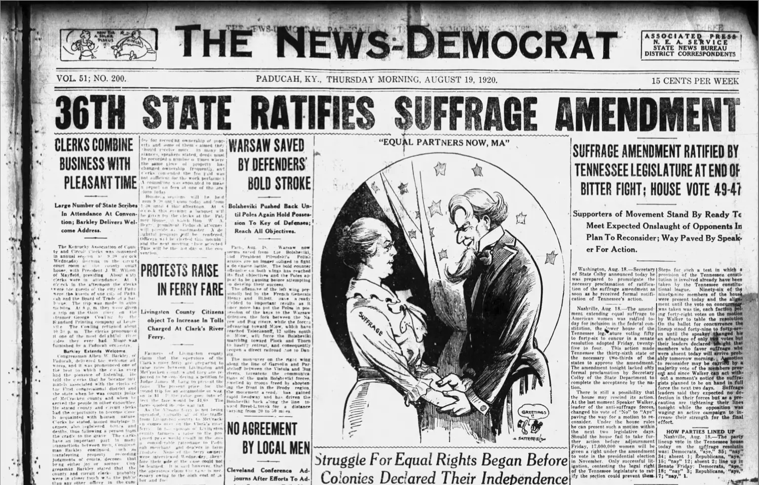 Here’s what the newspaper front pages looked like when women got the right to vote 100 years ago' decoding='async' fetchpriority='high