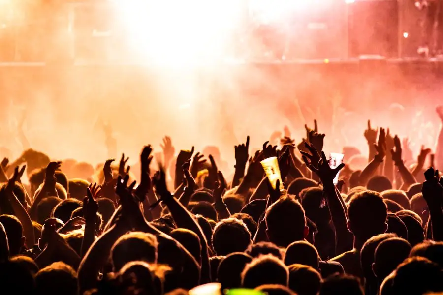 Polícia em massa da polícia do festival de música de Washington
