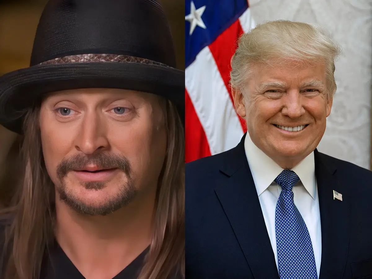 O presidente Donald Trump e Kid Rock assinam o decreto de tacos de ingressos