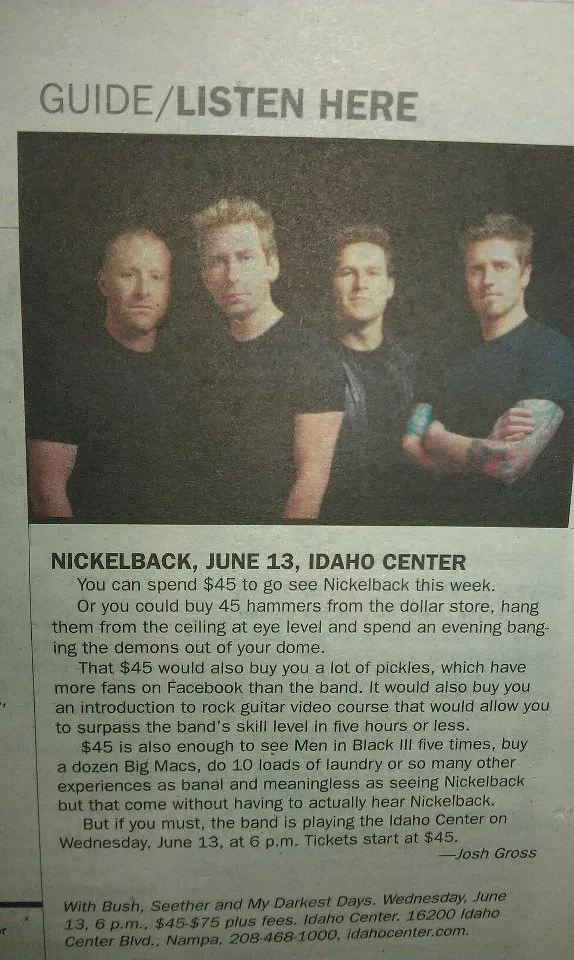The story behind that viral Nickelback review in the Boise Weekly' decoding='async' fetchpriority='high