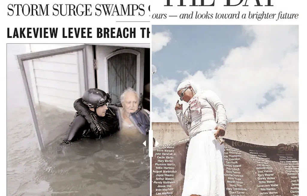 Front pages from Hurricane Katrina then and now' decoding='async' fetchpriority='high