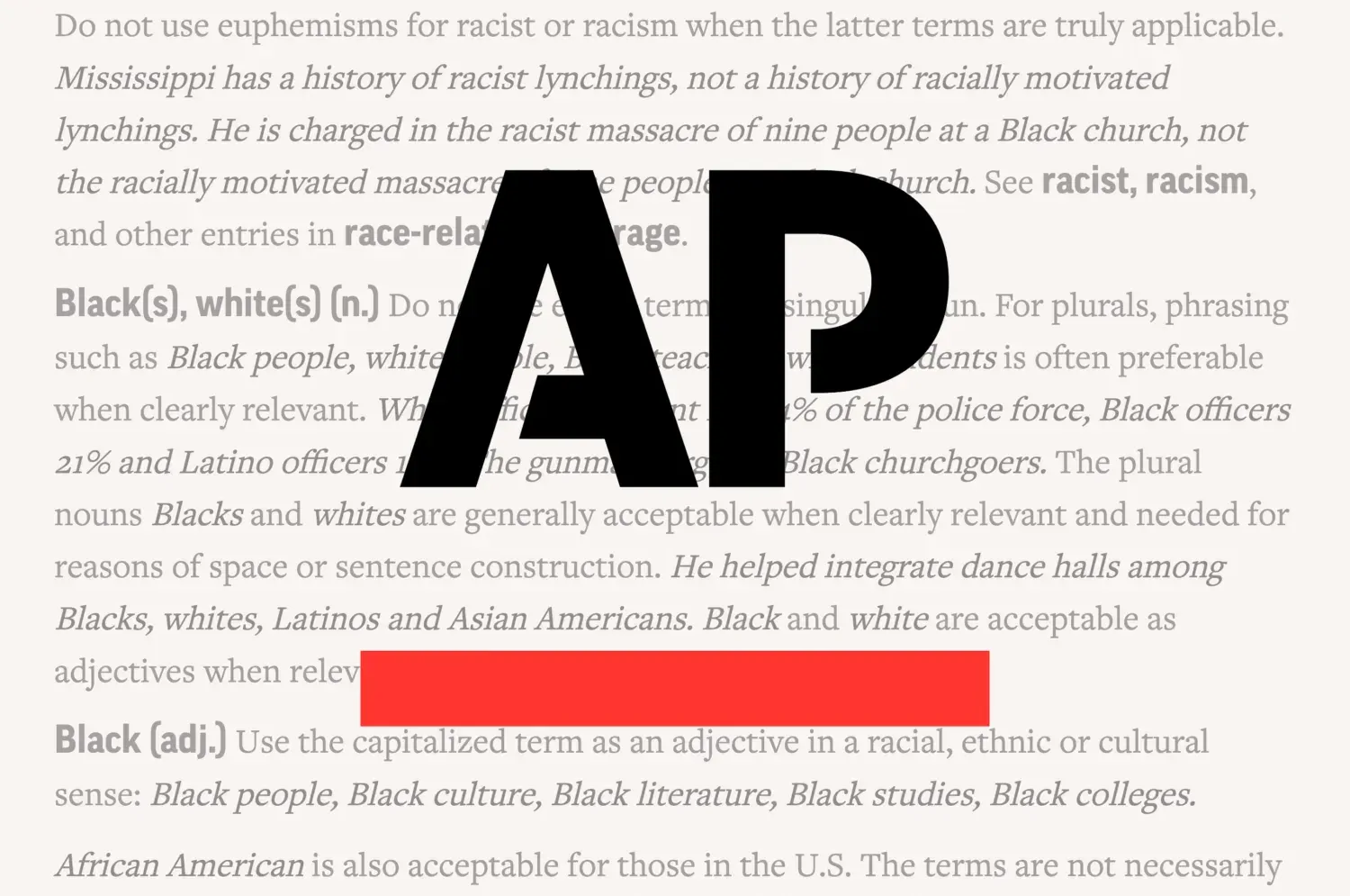 The Associated Press announced it will not capitalize W in white' decoding='async' fetchpriority='high