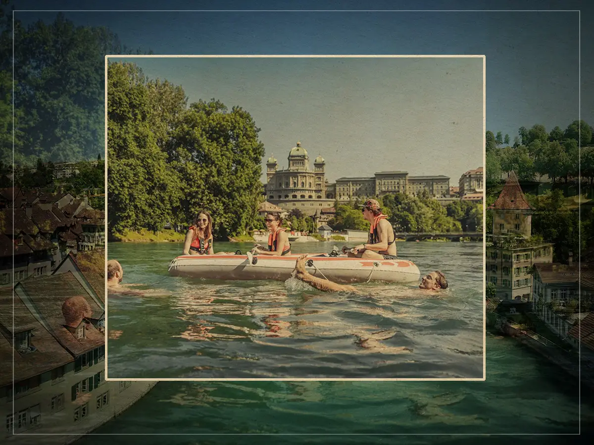 Flotación del río: la forma idílica de las personas suizas viajan al trabajo