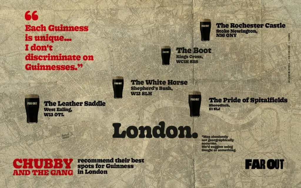 Chubby e a banda recomendam os melhores lugares para o Guinness em Londres
